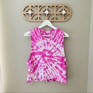 Free People Tie Dye Tank Top Pink Sz Small